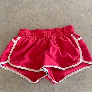Champion Women's Bright Pink Athletic Shorts with White Trim